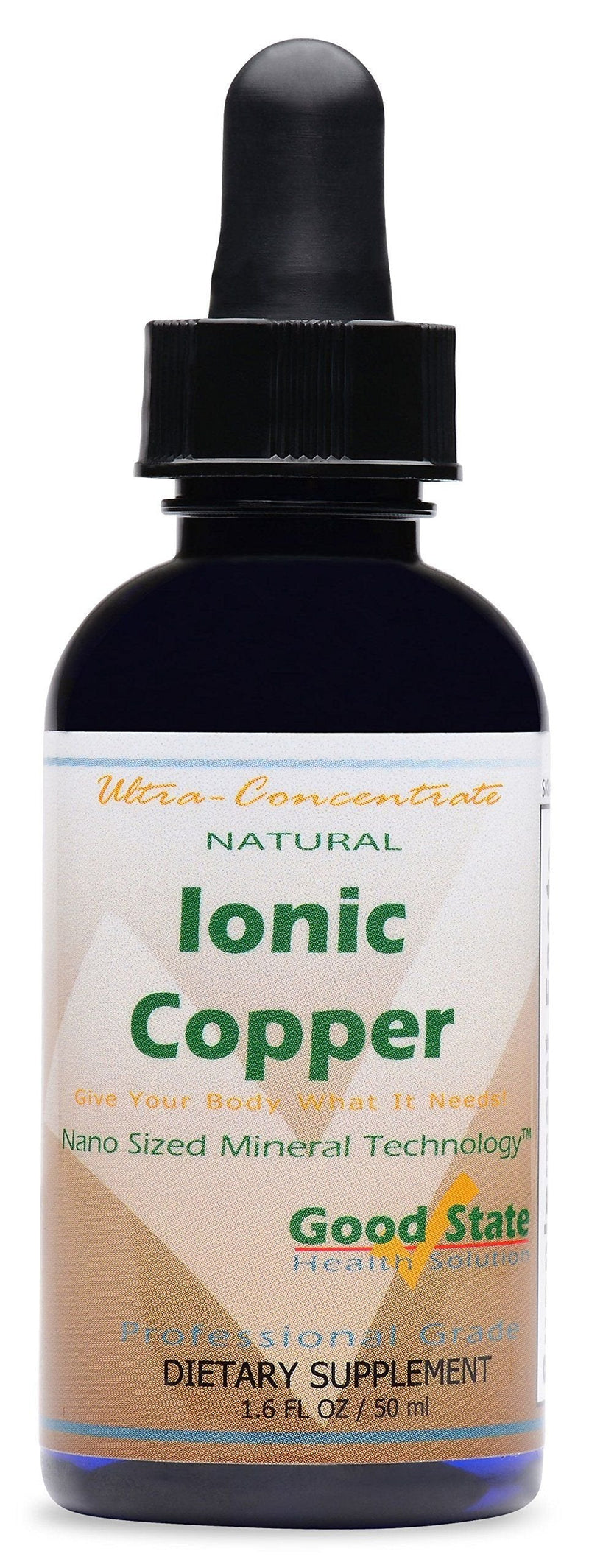 [Australia] - Good State Copper Supplements Ultra Concentrated Liquid | Optimal Absorption Nano-Ionic Copper Supplement for Essential Health Support | 100 Servings at 2mg of Pure Copper | 1.6 Fl oz Bottle 