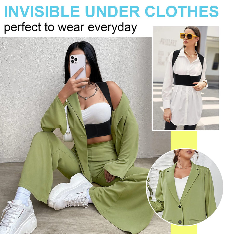 URSEXYLY Posture Corrector for Women and Men Adjustable Upper Back Brace Breathable Spine Support-Neck, Shoulder, Clavicle, Back Relief(M/L,Black) M/L Black