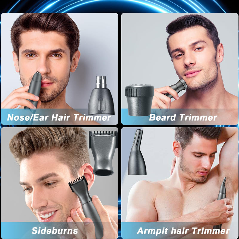 [Australia] - Nose Hair Trimmer for Men and Women, 2024, Painless USB Rechargeable Eyebrow, Facial and Nose Hair Trimmer with LED Display for Easy Cleaning 
