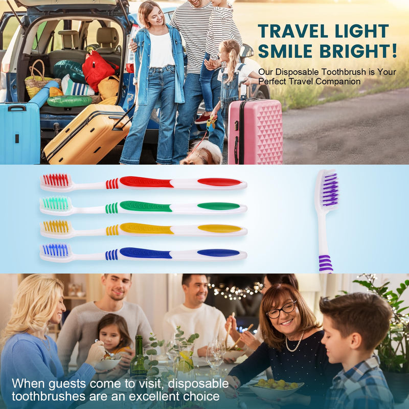 [Australia] - Navona 30 PCS Premium Individually Wrapped Bulk Toothbrush Pack, Disposable Toothbrushes, Kids Toothbrush, Medium Soft Bristle Toothbrushes, Ergonomics Handle, Perfect for Travel Hotel Donation 