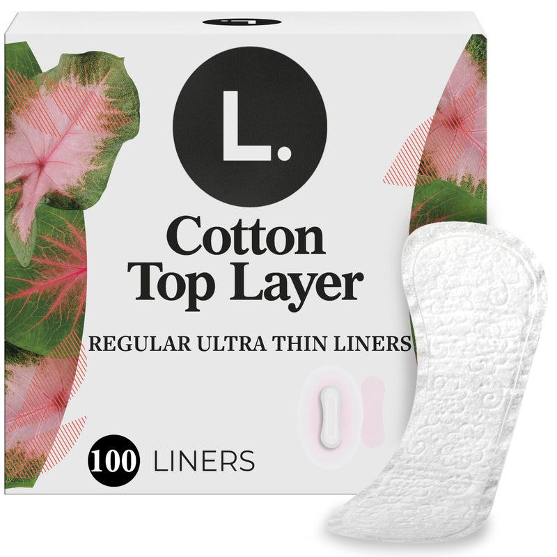 [Australia] - L. Ultra Thin Liners for Women, Regular Coverage, Organic Cotton Top Layer, Unscented Pantiliners, 100 Count 