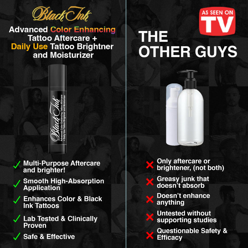 [Australia] - BLACK INK Advanced Color Enhancing Tattoo Aftercare + Daily Use Tattoo Brightener & Moisturizer Cream for All Skin Tones & Ink Colors • Organic & Vegan All-Natural Care Tattoo Lotion • Made in the USA 1.50 Fl Oz (Pack of 1) 