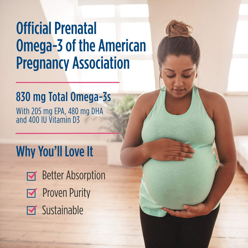 [Australia] - Nordic Naturals Pro Prenatal DHA, Unflavored - 830 mg Omega-3 + 400 IU Vitamin D3-90 Soft Gels - Supports Brain Development in Babies During Pregnancy & Lactation - Non-GMO - 45 Servings 
