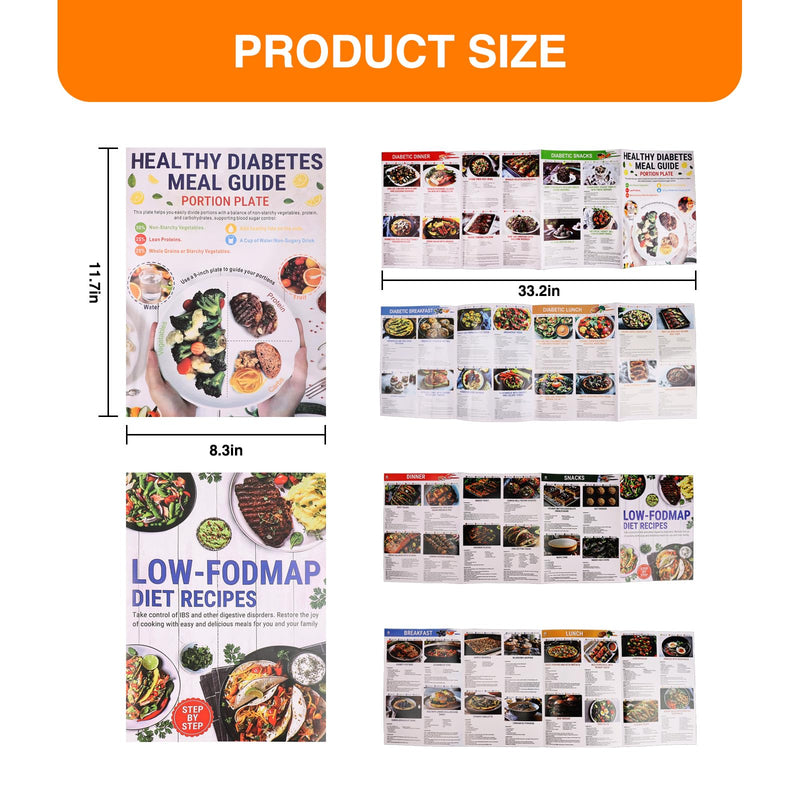 [Australia] - 6 Sheets Diabetic Food Charts Set, Food List and Meal Planner Chart, Low FODMAP Chart for Sugar Intake Management and IBS Controlled Serving Size Carbohydrates Calories Protein 