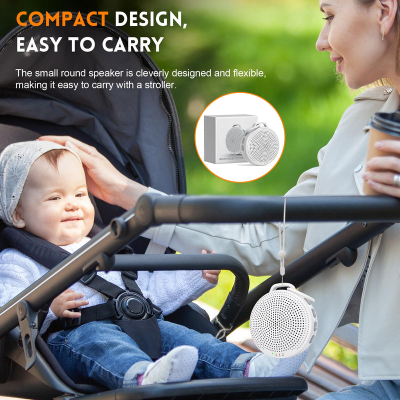 [Australia] - White Noise Machine Baby, Sleep Aid Babies with 2000mAh Battery, Portable Sound Machine for Adults 21 Soothing Sounds White Noise Sound Machine for Stroller Swings (White) White 