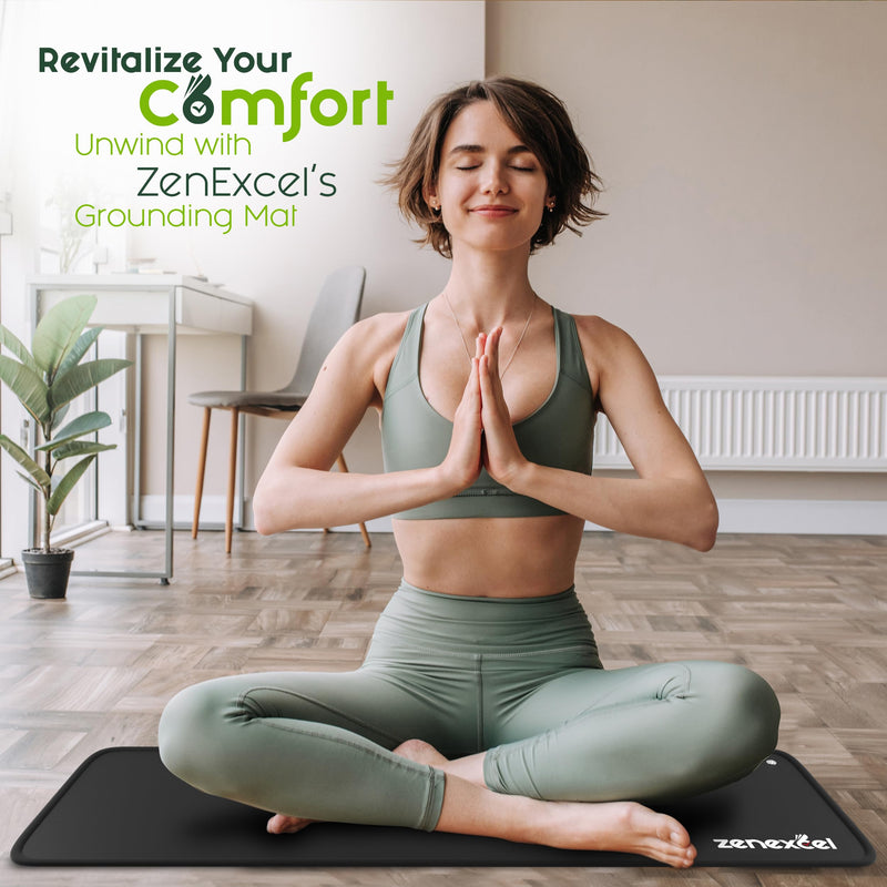 [Australia] - Grounding Mat | 24x16 Inches Large Earthing Pad for Relieving Anxiety, Stress & Inflammation | Versatile Ground Therapy for Working, Relaxing & Yoga | Earth Grounding Sheet for Bed & Desk S-24*16 Inch 