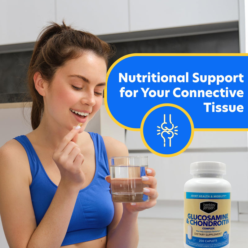[Australia] - Berkley Jensen Glucosamine Chondroitin MSM Boswellia Complex - Triple Strength Advanced Dietary Supplement for Joints, Ligaments, Tendons, Bones, Connective Tissue Support, 200 Caplets (Pack of 1) 