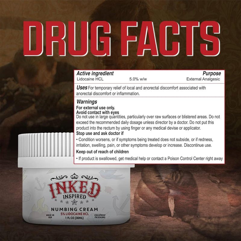 [Australia] - Painless Tattoo Numbing Cream Maximum Strength - Topical Anesthetic Numbing Cream for Tattoos, Microneedling, Waxing for Pain Numbing Relief - 1 oz (30 mL) 