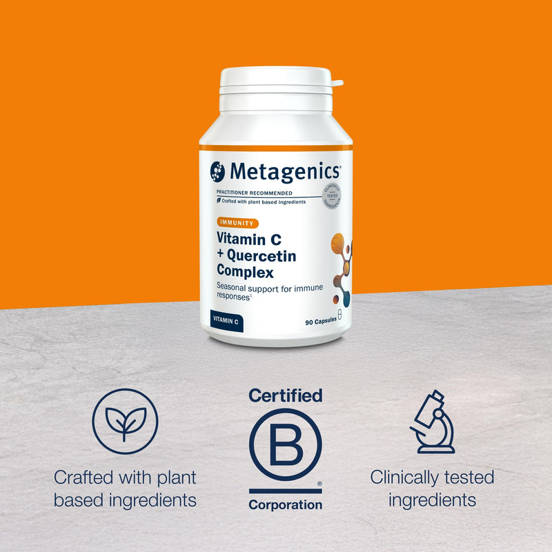 Metagenics Vitamin C + Quercetin Complex - Bioflavonoids, Rutin, Bromelain & Vitamin C - for Immune and Antioxidant Support - 90 Capsules