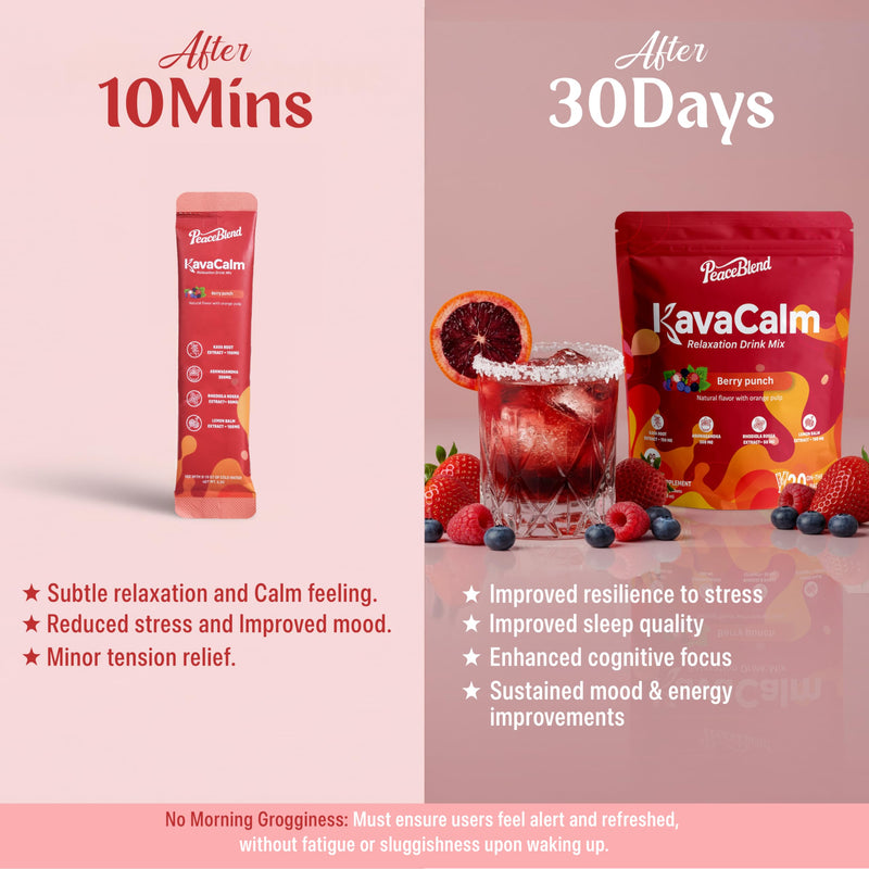 Supercalm Powdered Drink Mix, Cortisol Reducer and Sleep Aid with Kava Root, Ashwagandha, L-Theanine, Magnesium Glycinate, Lemon Balm, Rhodiola, Vitamin D3 & B6, Vegan, Non-GMO, 20 Packets