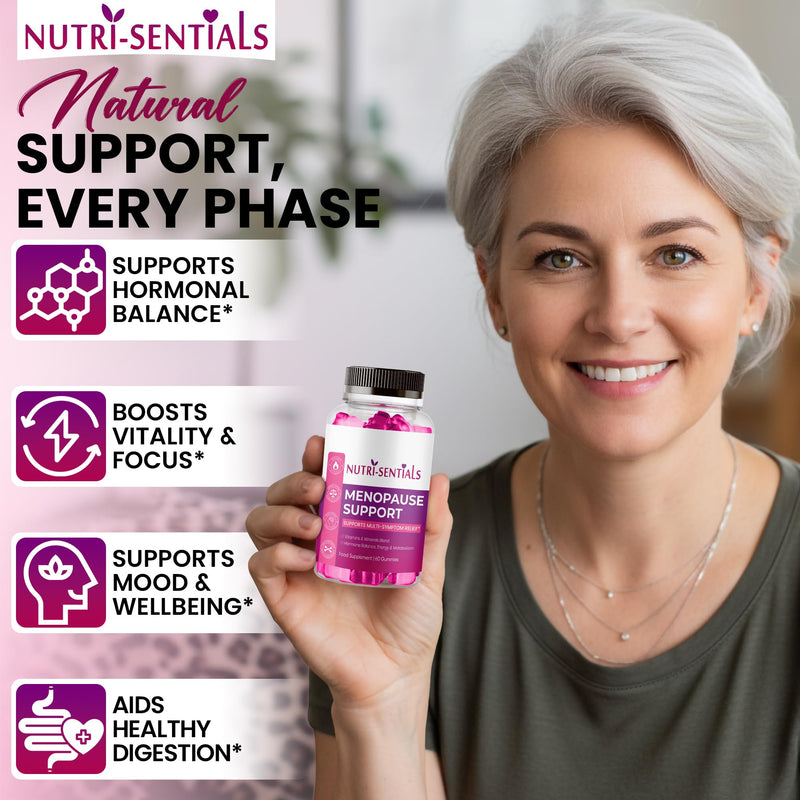 Menopause Gummies for Women- Multi-Symptom Menopause Support with Vitamins & Minerals for Energy, Mood, Stress, & Bone Health- Natural Menopause Supplements Women- 60 Gummies
