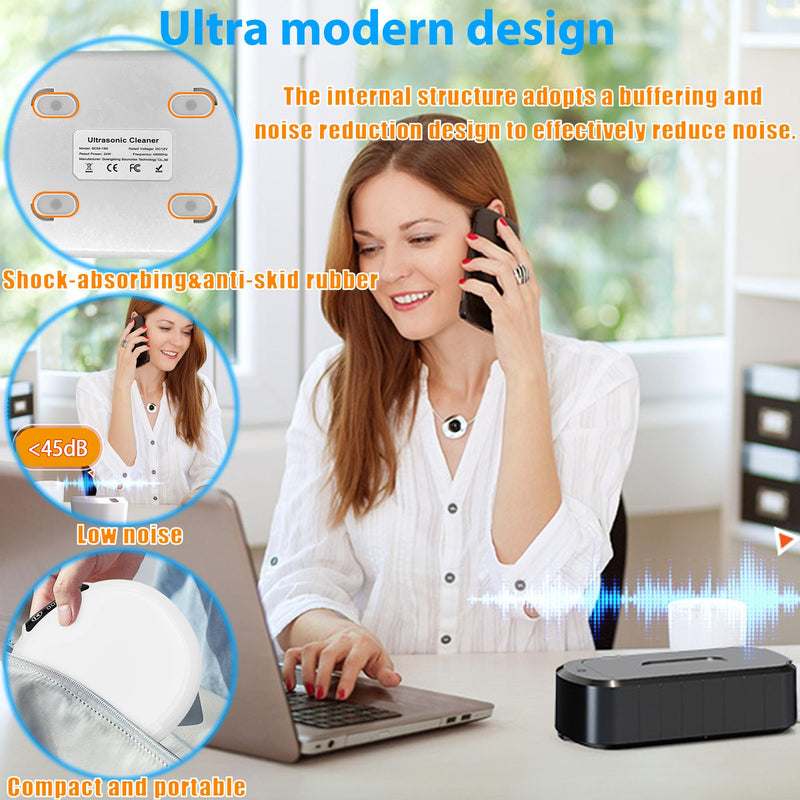 [Australia] - Ultrasonic Retainer Cleaner Machine,48 kHz Ultrasonic Cleaner,600ML Portable Ultrasonic Cleaner for Braces, Mouth Guards, Aligner, Toothbrush, Eyeglasses, Jewelry(Black) 