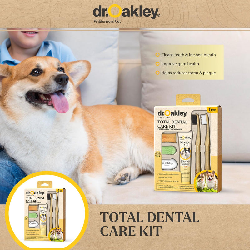 Total Dental Care Kit for Dogs & Cats: Chicken Flavor -Toothpaste, Brushes, and Case, Natural - PawsPlanet Australia