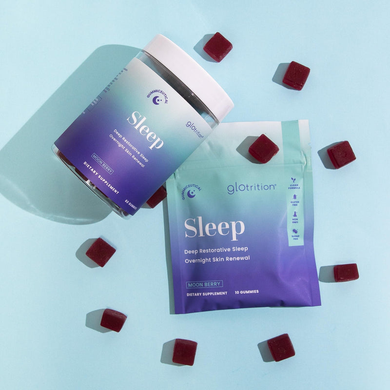 Glotrition Beauty Sleep Gummy Travel Pack | Deeper, Higher Quality Sleep | Rejuvenate & Moisturize Skin at Night | Non-Habit Forming with Natural Ingredients | 10 Gummies 10 Count