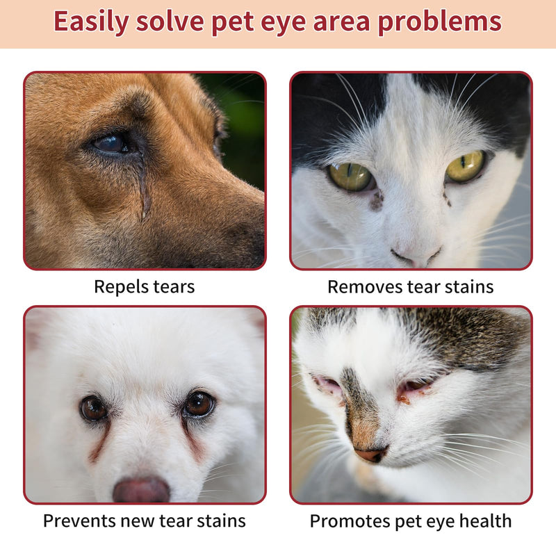 Natural Pet Tear Stain Remover Balm with Professional Brush – Safe, Gentle & Effective Eye Care for Dogs & Cats, Removes Tear Stains, Reduces Redness, Protects Sensitive Eyes, 1 oz - PawsPlanet Australia