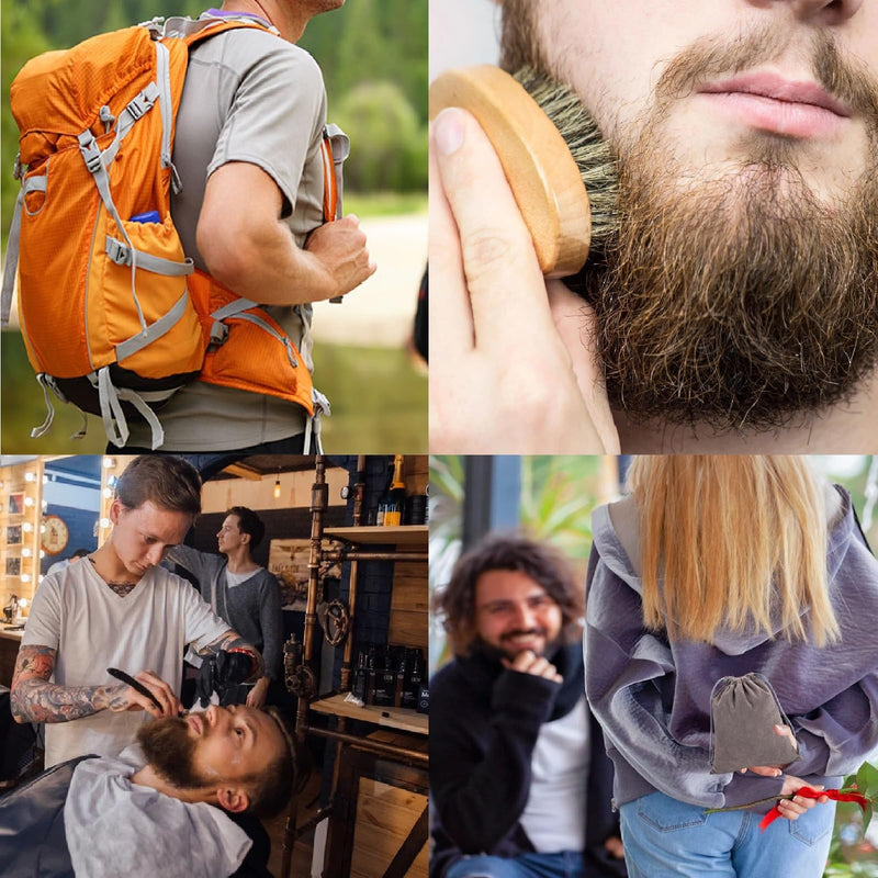 [Australia] - Beard comb & beard brush set, beard brush with boar bristles, beard comb for men, beard brush made of wood and beard comb, beard comb, beard brush for men, beard care tool for men, travel, daily beard care 