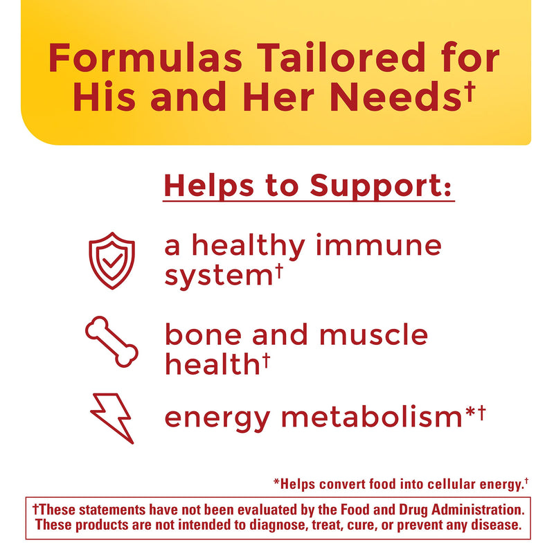 Nature Made Multivitamin Gummies Combo Pack for Him & Her, Tasty Men & Womens Multivitamin with Vitamin C, Vitamin D3, B Vitamins, Zinc & More, Two Multivitamin Bottles