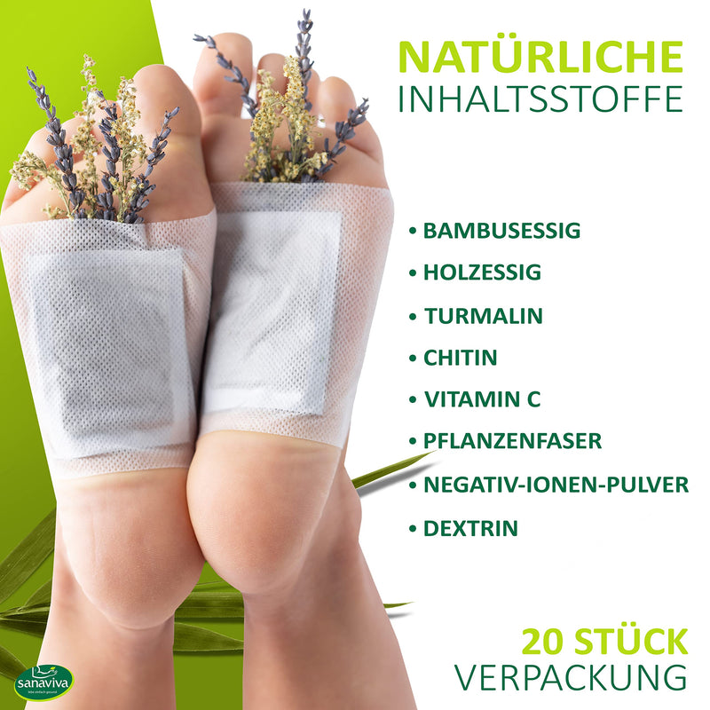 [Australia] - sanaviva® bamboo plaster foot plaster made of natural bamboo vinegar and tourmaline - plaster for foot - foot pads bamboo - bamboo pads (40 pieces) 40 pieces 