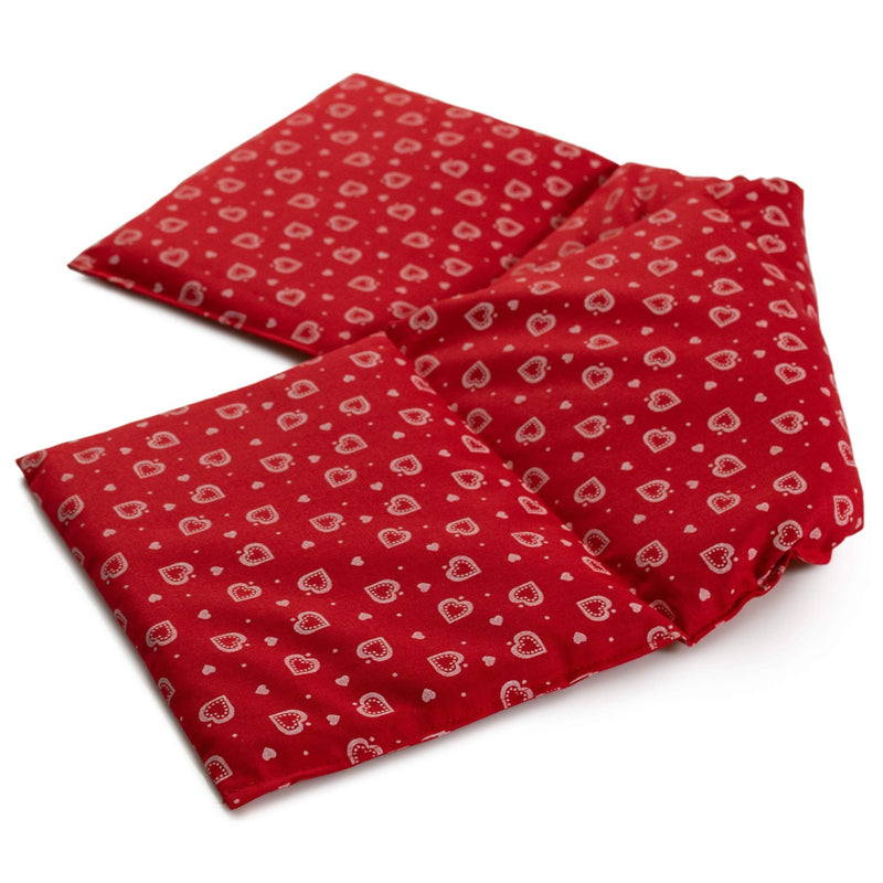 [Australia] - 4-chamber rapeseed pillow 20x60cm large - heart red - heat pillow & cold pillow - rapeseed grain pillow 