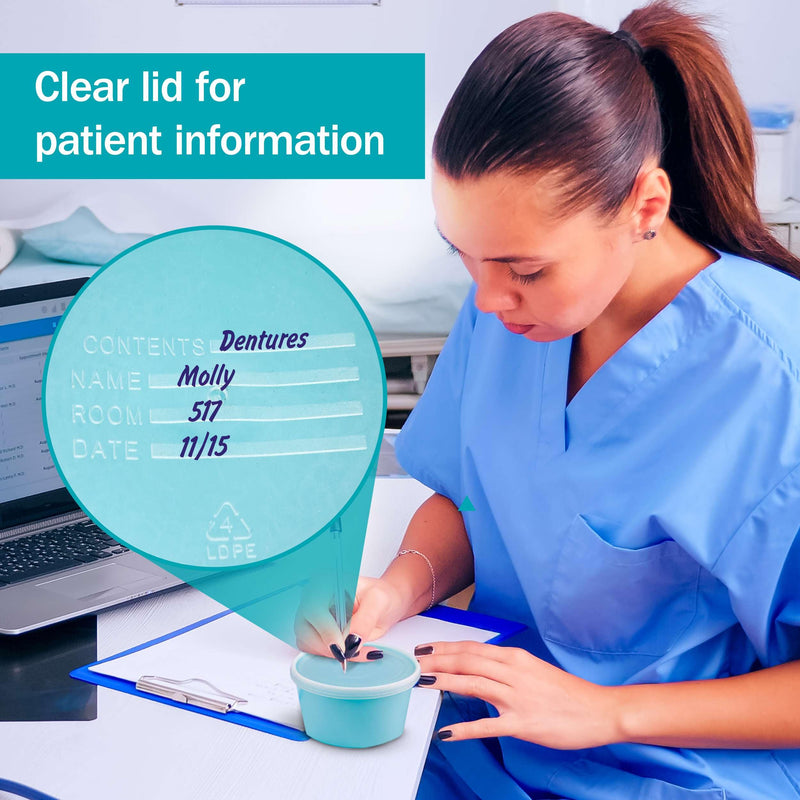 [Australia] - Denture Cup with Lid - Pack of 2 Denture Cases - Retainer and False Teeth Container Bath for Travel, Nursing Home, and Hospital Use 2 Pack 