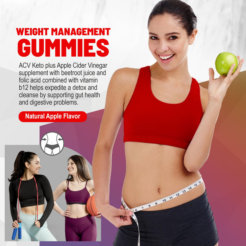 ACV Gummies –Apple Cider Vinegar Gummies with Mother 1200mg- | Digestive Health, Energy, Immune and Metabolism Support | - with Vitamin C, B12, B6 & Beetroot & Pomegranate Vegan 60 Count (1) 1