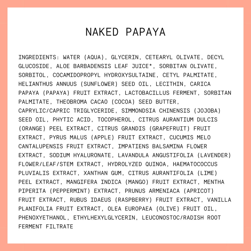Kinship Naked Papaya Hydrating Gentle Cleanser | Natural Cream Face Wash | Vitamin E, Jojoba Oil Facial Cleanser | Makeup Remover | Sensitive Skin Care (5.25 Oz) 5.25 Ounce (Pack of 1) No Color