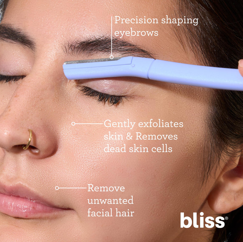 [Australia] - Bliss Stainless Steel Disposable Dermaplaning Tools | Facial Exfoliator and Eyebrow Razor to Dermaplane Peach Fuzz - 2 Pack -16 count 
