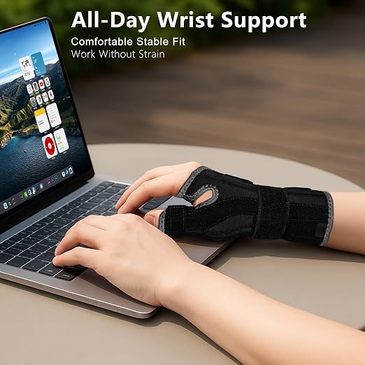 Wrist Brace & Thumb Spica Splint, for De Quervain's Tenosynovitis, Tendonitis, Carpal Tunnel & Arthritis Wrist Support Thumb Splint (Right Hand - Medium) Right-M