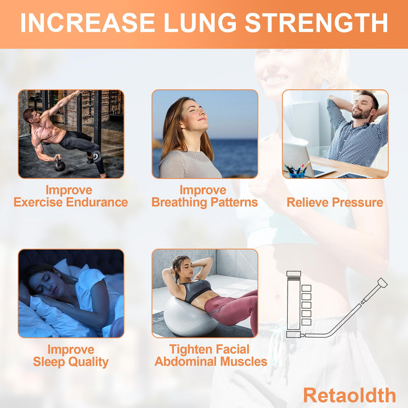 [Australia] - Breathing Exercise Device for Lungs - Deep Breathing Trainer, Natural Lung Trainer for Adults, Easy to Use and Clean, Breathing Dumbbell 
