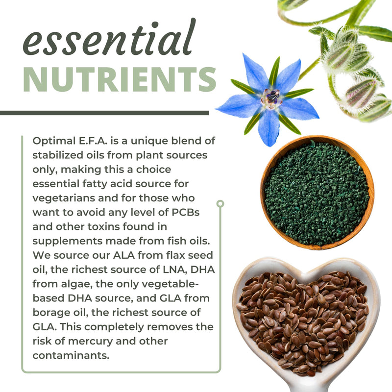 [Australia] - Optimal Health Systems EFA | 1,000 mg from Borage, Flaxseed, and Algae Oil | Safer, Plant-Based Blend | Essential Fatty Acid Supplement | 60 Capsules 