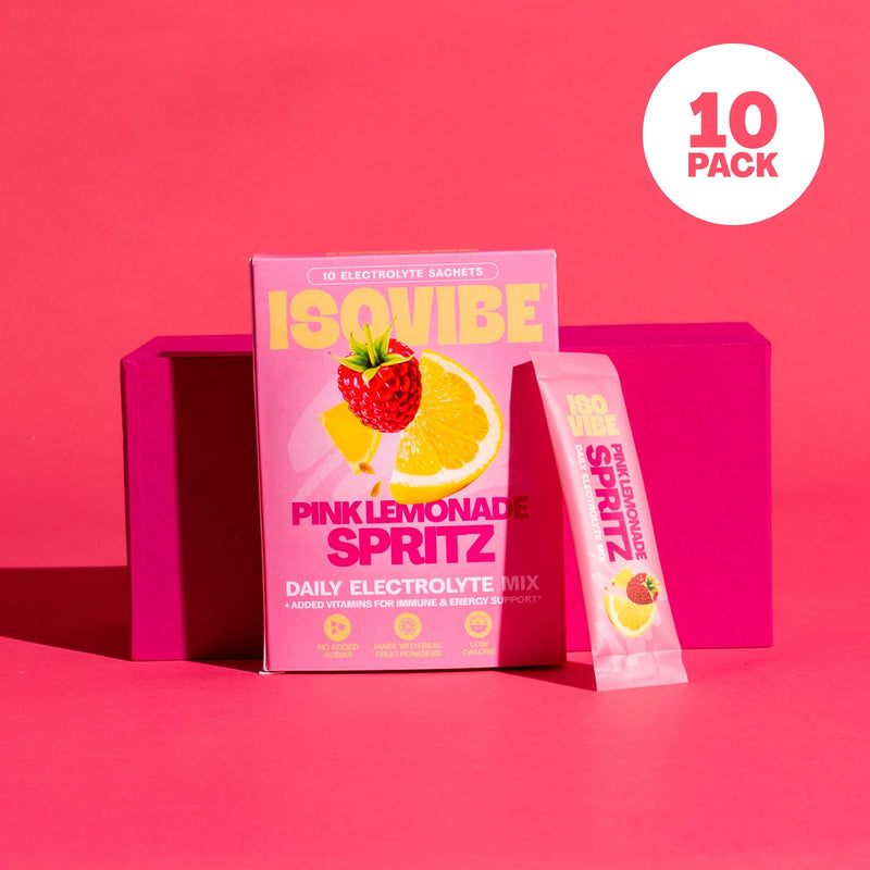Electrolyte Sachets Pink Lemonade Spritz - Hydration Powder with Vitamin C, B6 & B12 | No Added Sugar, Immune Support, Energy Boost | 30 Single-Serve Sachets for Daily, Workout & Travel 30 Sachets