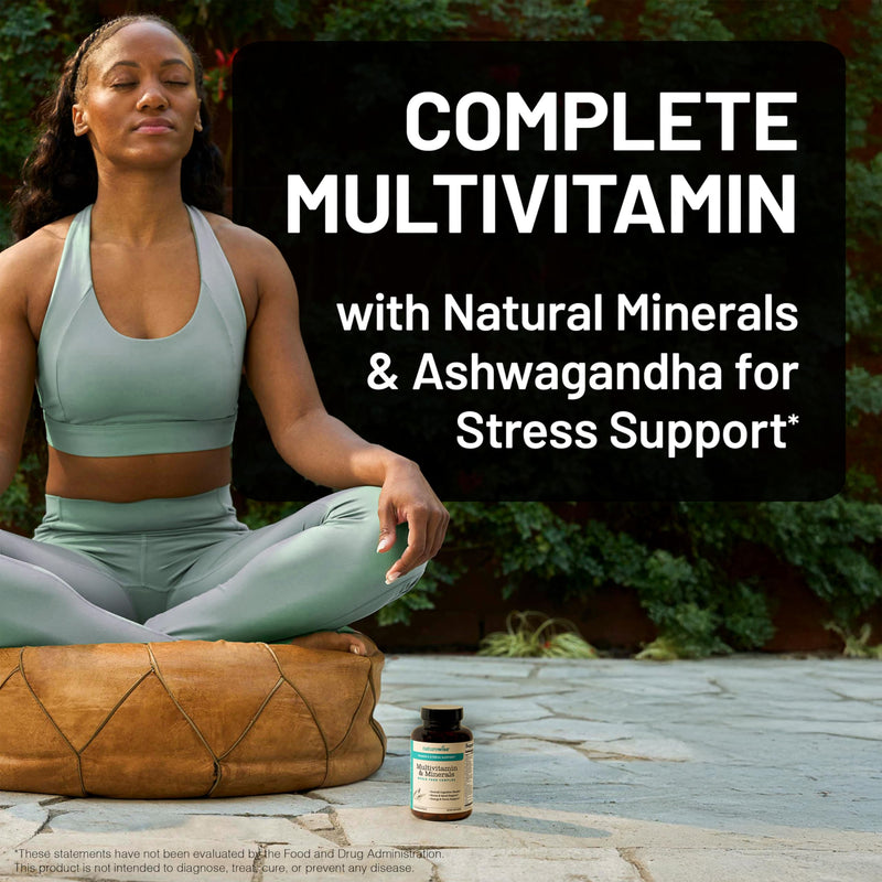 NatureWise Multivitamin for Women + Stress Support with Organic Whole Foods & Natural Minerals - B-Complex + Vitamin C + D3 K2 for Immunity, Hair, Skin & Nails - Non-GMO - 60 Capsules[30-Day Supply] 60 Count (Pack of 1) Probiotics