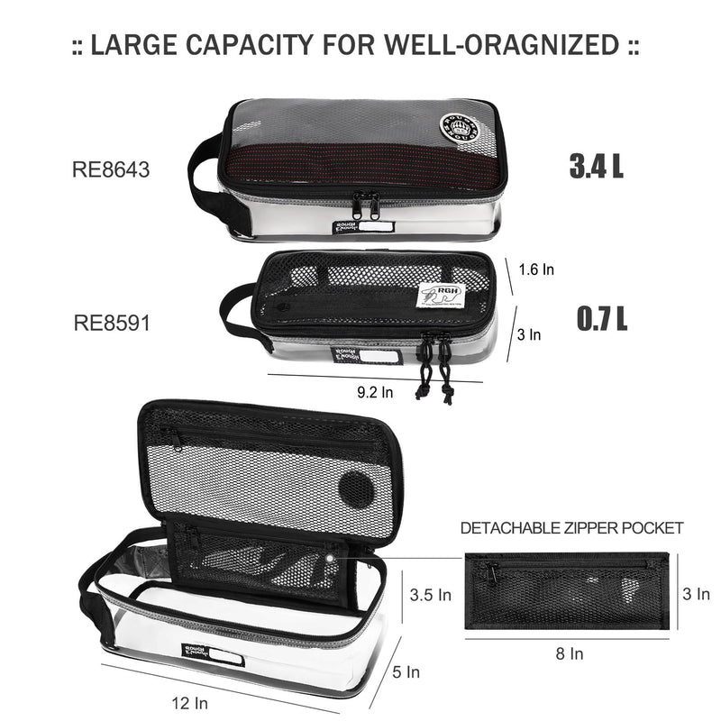 Rough Enough Clear Toiletry Bags for Women Men Traveling