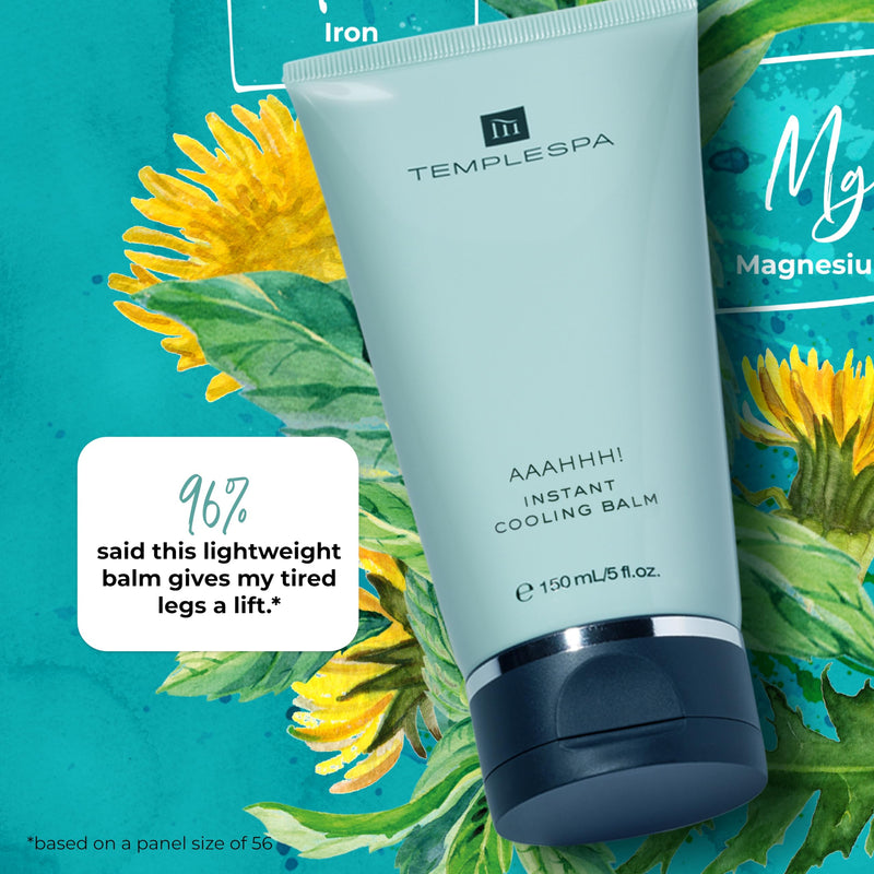 [Australia] - TEMPLESPA | AAAHHH! | Cooling Foot and Limb Gel with Natural Extracts, Essential Oils to Cool Down & Refresh Tired Feet and Legs, Natural Ingredients, Cruelty-Free, Vegan, 5.0 fl.oz. 