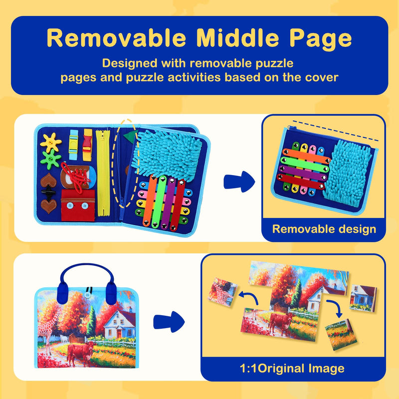 [Australia] - Fidget Blanket for Adults with Dementia, Dementia Activities for Seniors, Alzheimer's Products Multi-Use Busy Sensory Board, Gifts for Him Her Dementia Products for Elderly and Children with Autism 