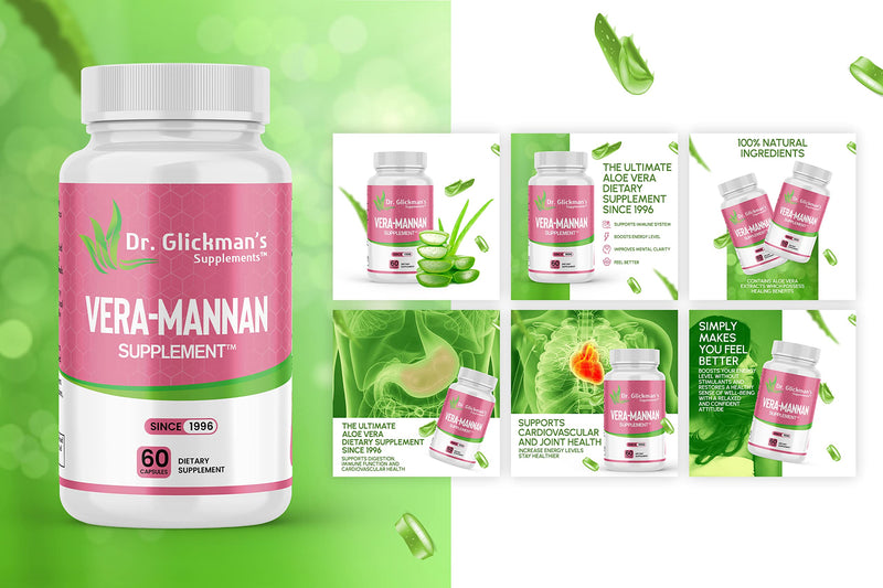 [Australia] - Vera-mannan Aloe Vera Supplement, 1 Bottle, 60 Capsules 