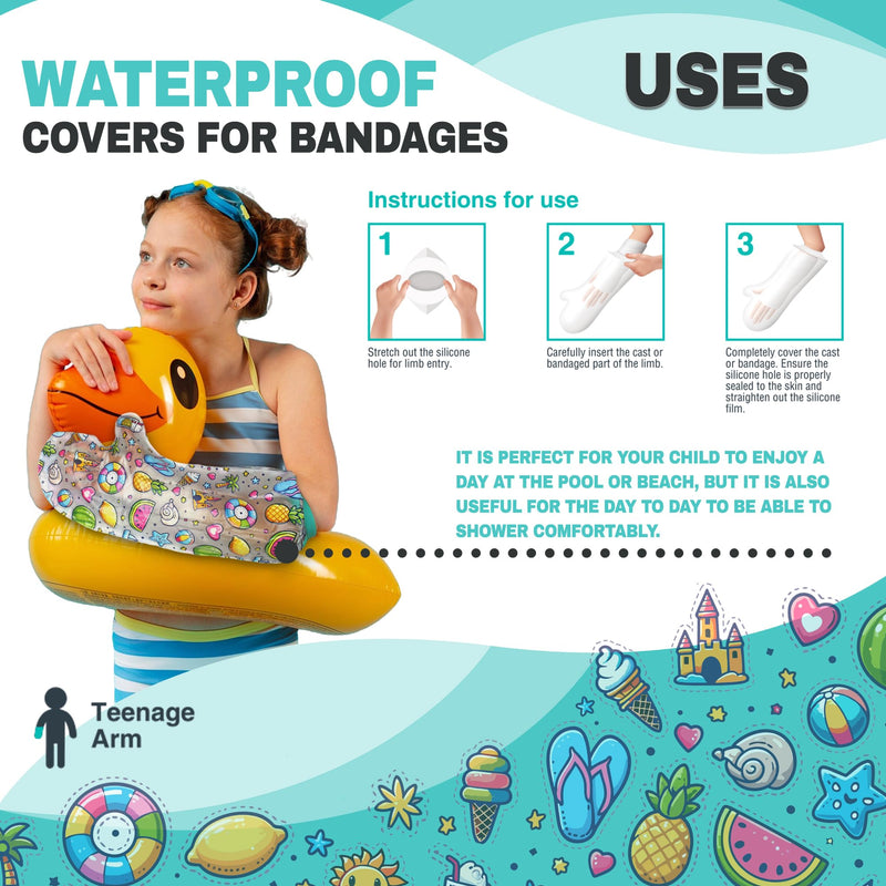 [Australia] - DOJA Barcelona | Plaster protection waterproof hand children 51x24cm | Waterproof PVC plaster protection with silicone closure | Plaster cover child or teenager | Waterproof shower protection for shower or pool 