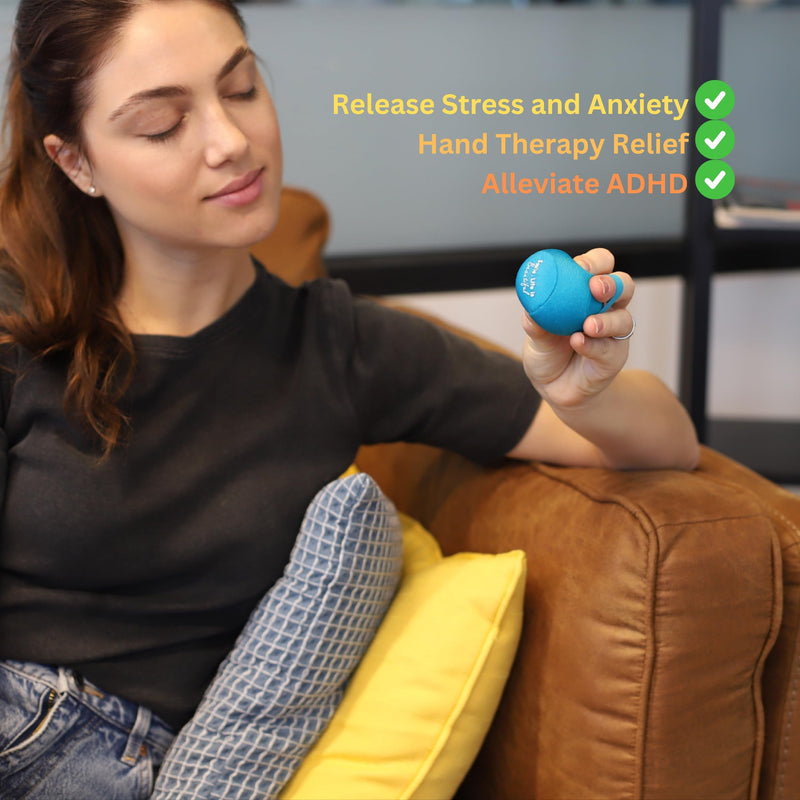 [Australia] - Yogi Stress Balls - Stress Ball with Finger Grip Strap, Stress Balls for Adults, Grip Strength Trainer Squeeze Balls, Anxiety Stress Relief, Fidget Handball, Squish Ball - 2 Pack 2Pack 