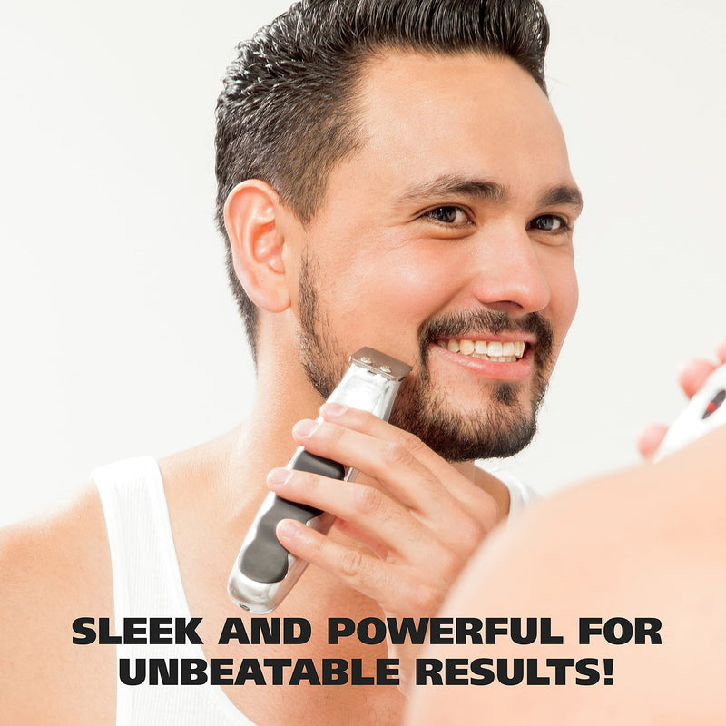 [Australia] - Wahl Groomsman Corded or Cordless Beard Trimmer for Men - Rechargeable Grooming Kit for Facial Hair - Beard Trimmer & Groomer - Model 9918-6171V Silver/Black 
