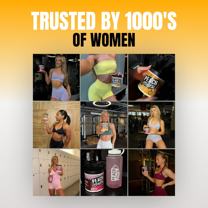 Women's Formula Pre-Workout - Natural Energy & Focus Supplement, Zero Sugar, Complete with Magnesium and Vitamin B6 & B12, 300g, 20 Servings (Orange & Peach) Orange & Peach