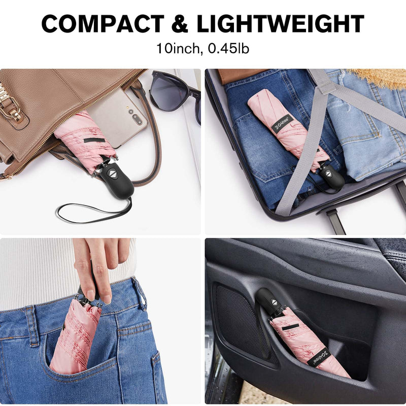 G4Free Travel Umbrella Ultralight UPF 50+ UV Protection Compact Umbrella Super Slim Small Mini Automatic Open and Close