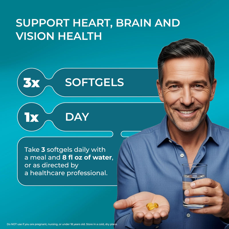 PUREHEALTH RESEARCH Complete Omega 3 Fish Oil Softgels | Omega-3 Fatty Acid Supplements for Women & Men - EPA DHA Supplement for Hearth, Brain & Vision Support - 90 Soft Gels
