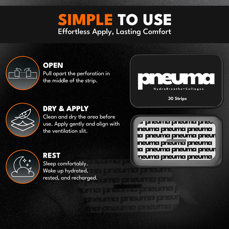 [Australia] - PNEUMA Beauty Collagen Tape - Vegan Collagen Infused Chin Hydration Strips for Sleeping, Improves Snoring, Lip Plumping Sleep Beauty Tape & Overnight Skin Firming, 30 Count 