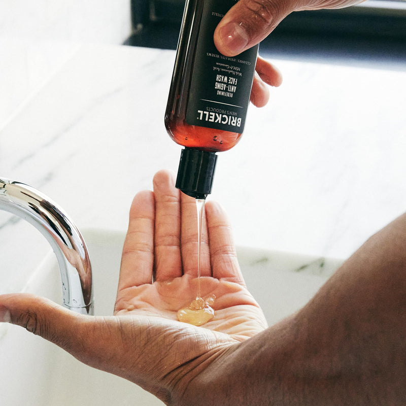 Brickell Men's Redefining Anti-Aging Face Wash For Men, Foaming Gel Face Wash Firms & Plumps Skin to Reduce Signs of Aging, With Hyaluronic Acid, Vitamin E, and Vitamin C, 4oz, Scented 4 Ounce (Pack of 1)