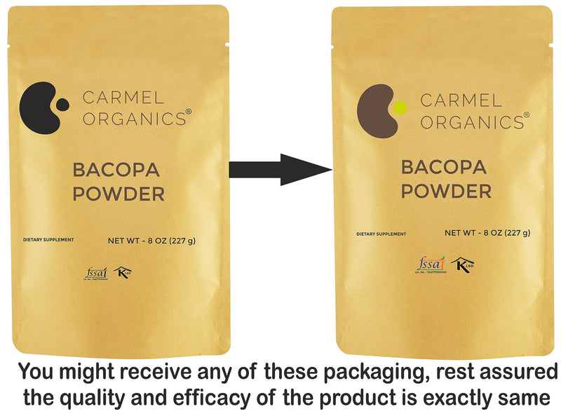 [Australia] - CARMEL ORGANICS Bacopa Monnieri/Brahmi Powder | 8 Ounce or 0.5 Lb/ 227 Grams(Pack of 1) | Natural and Pure Bacopa Powder Non-GMO | No Added Preservative 8 Ounce (Pack of 1) 