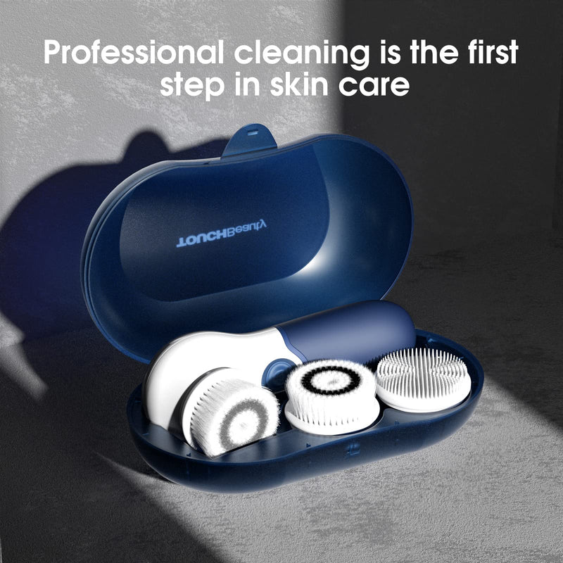 [Australia] - Facial Cleansing Brush: Face Scrubber for Men and Women - Face Brushes for Deep Cleansing and Exfoliating Navy Blue 