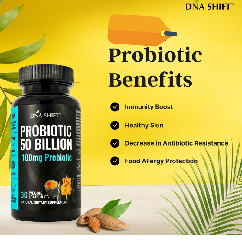 Probiotics 50 Billion - 11 Strain Live Probiotic Prebiotic for Men & Women - Best to Support Digestive & Immune Health. with Lactobacillus Gasseri - Guaranteed Potency to Expiration 30 Count (Pack of 1)