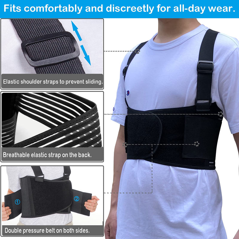 [Australia] - Rib Brace Chest Binder Belt for Men and Women, Breathable Rib Support Wrap for Cracked, Fractured or Dislocated Ribs Protection, Compression Rib Cage Brace for Bruised or Broken Ribs (XX-Large) XX-Large 