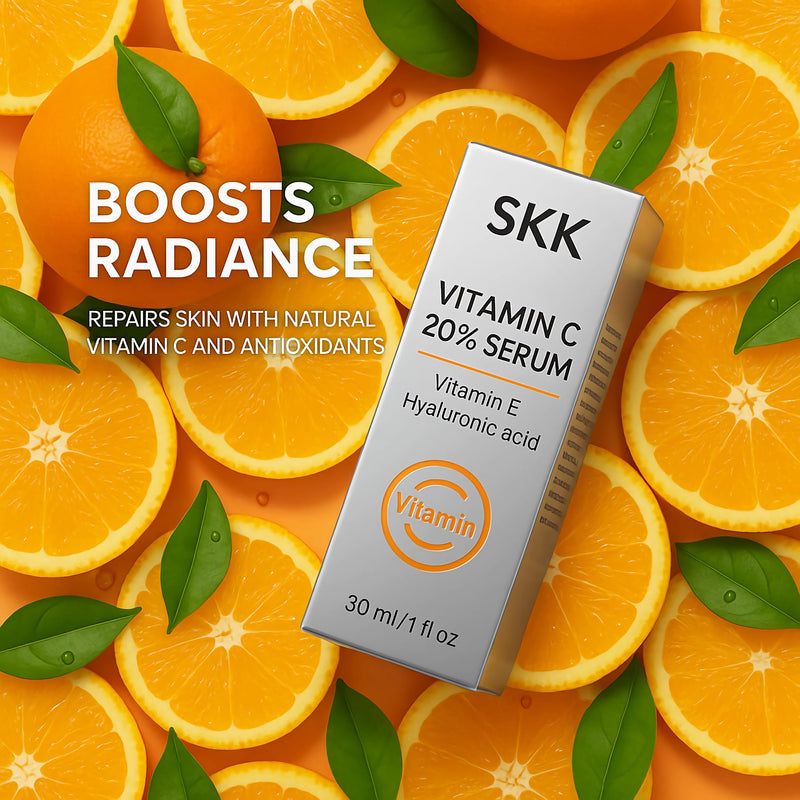 Vitamin C Serum & Collagen Face Cream Set for Face, 2-Step Skincare | Vitamin C serum helps improve the look of dark spots; collagen face cream supports smoother, moisturized skin