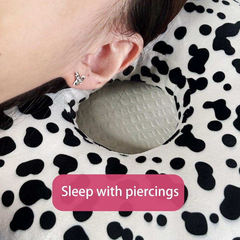 [Australia] - Ear Piercing Pillow for Side Sleepers Pillows with Holes for Ear Pain,Donut Pillow for Ear Side Sleeping Pillow for Adults CNH Ear Pain Relief Pressure Sores Ear Pillow with Hole in Center Cow One Size 